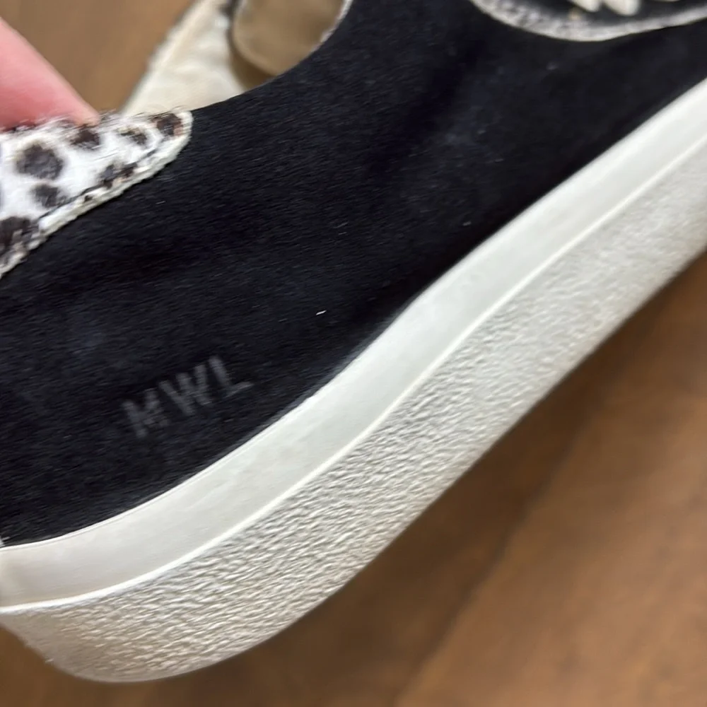 Madewell Sidewalk Low-Top Suede and Spot Calf Hair Sneakers Womens 8